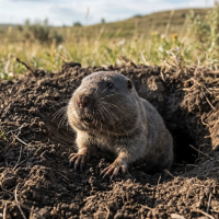 gopher coming out of mount